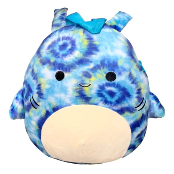 New Squishmallows Soft Plush Doll BACKPACK 12" Luther the Shark NWT Free ship - Picture 1 of 2